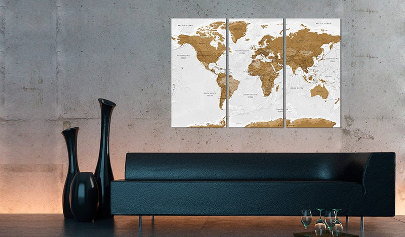 Glezna - World Map_ White Poetry Home Trends