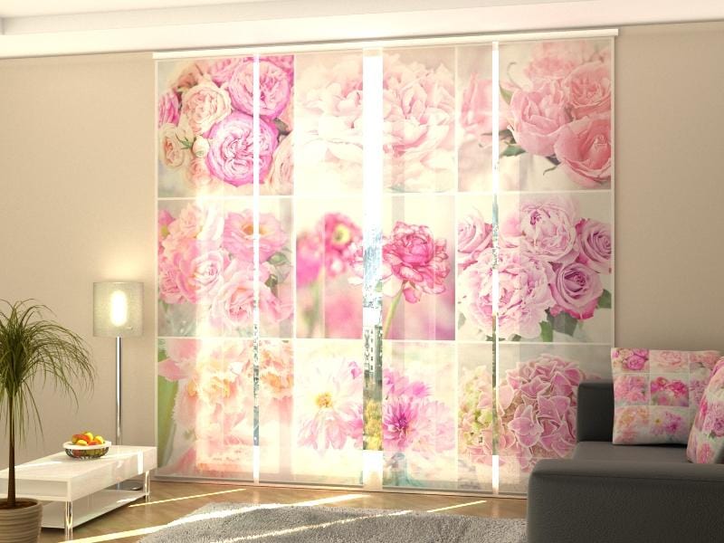 Paneļu aizkari (4 daļas) Collage Peonies 2 Home Trends