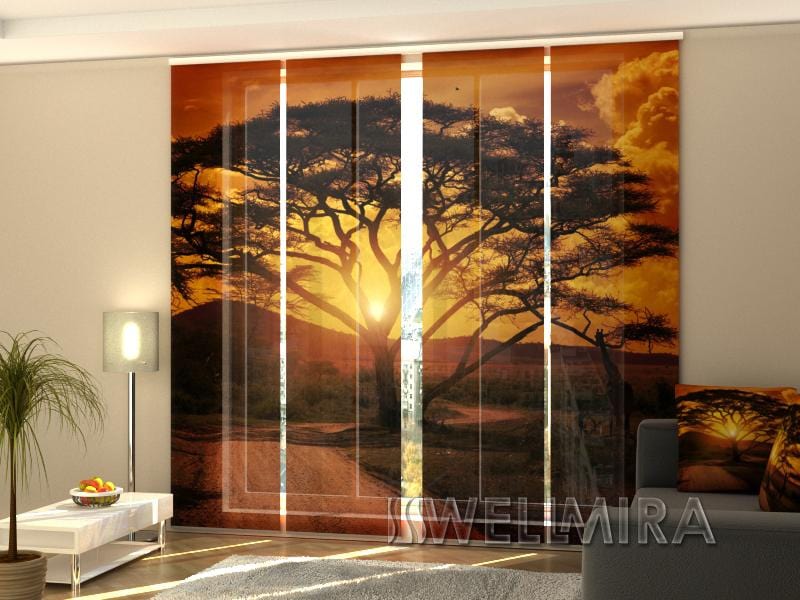 Paneļu aizkari (4 daļas) Curtains Africa Sunset Home Trends