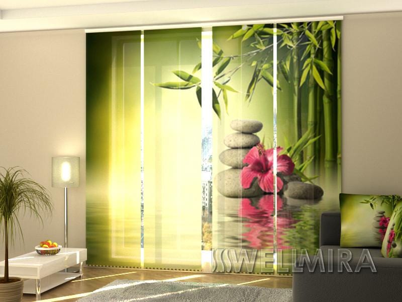 Paneļu aizkari (4 daļas) Curtains Bamboo Leaves Home Trends