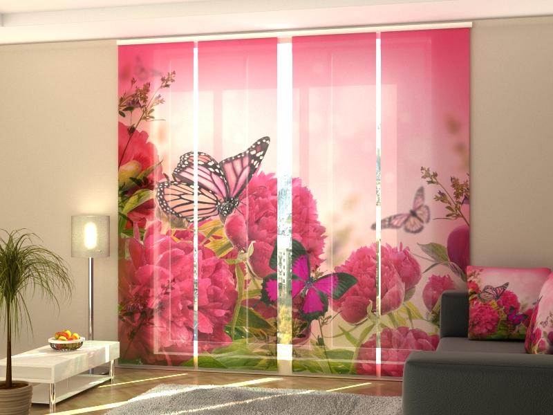 Paneļu aizkari (4 daļas) Curtains Beautiful Peonies Screen / 140 / 40 Home Trends