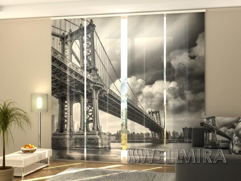 Paneļu aizkari (4 daļas) Curtains Black and White Bridge Home Trends