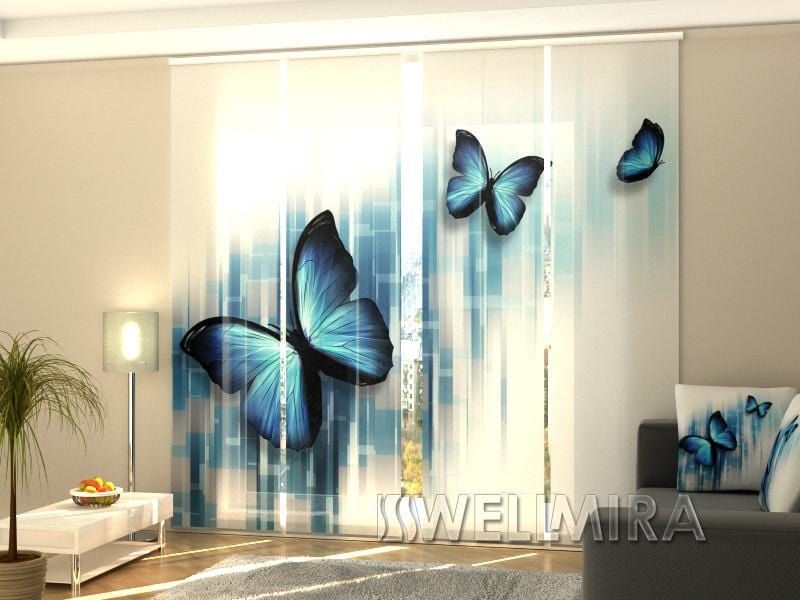 Paneļu aizkari (4 daļas) Curtains Blue Butterflies Home Trends