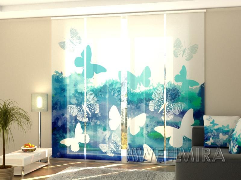 Paneļu aizkari (4 daļas) Curtains Blue Butterfly Home Trends