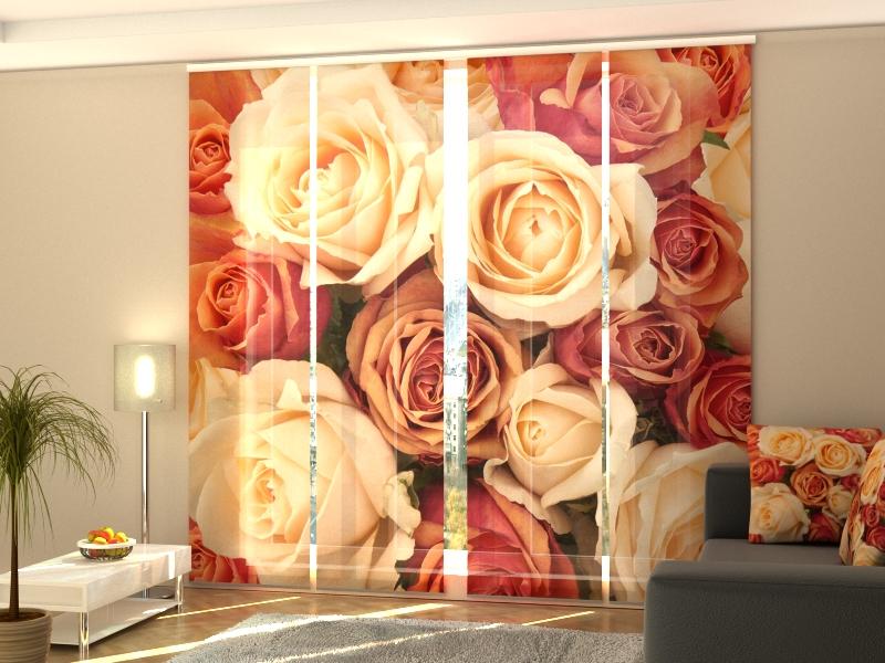 Paneļu aizkari (4 daļas) Curtains Candy Roses Screen / 140 / 40 Home Trends