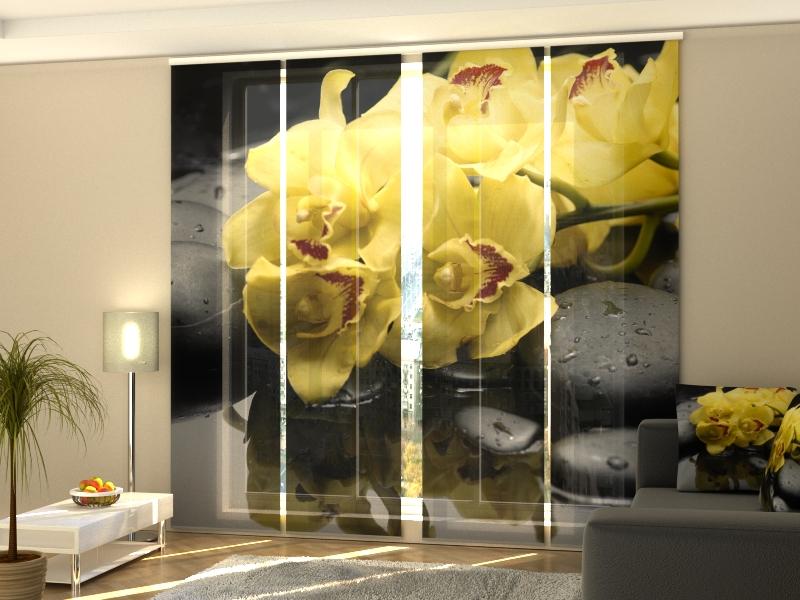 Paneļu aizkari (4 daļas) Curtains Citreous Orchids 2 Screen / 140 / 40 Home Trends