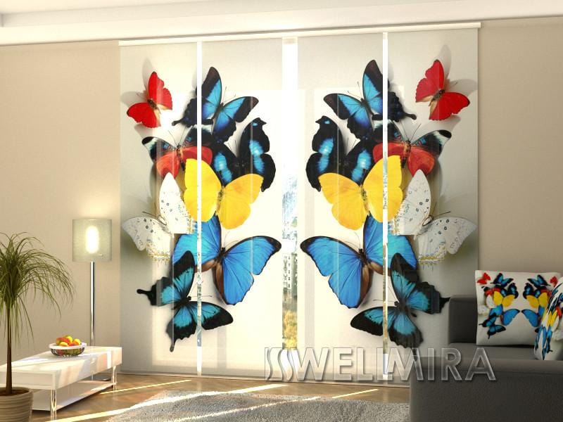 Paneļu aizkari (4 daļas) Curtains Colorful Butterflies Home Trends