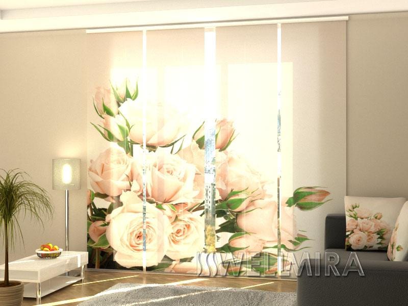 Paneļu aizkari (4 daļas) Curtains Cream Roses Home Trends