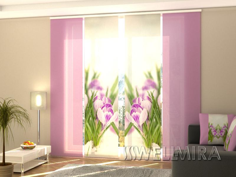 Paneļu aizkari (4 daļas) Curtains Crocuses on Snow Home Trends