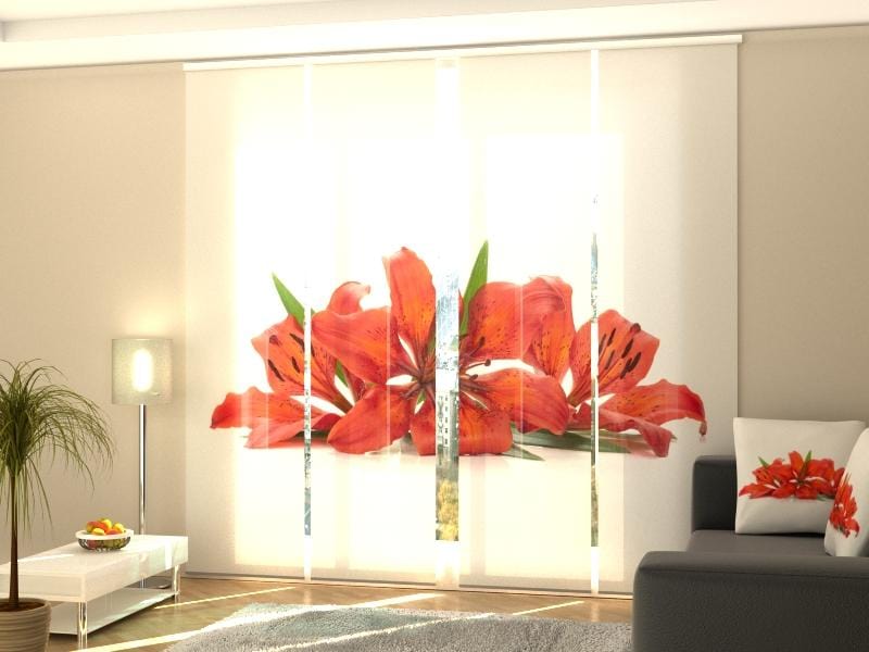 Paneļu aizkari (4 daļas) Curtains Fiery Lilies Home Trends