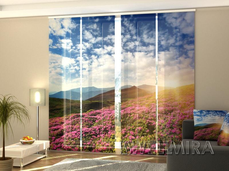 Paneļu aizkari (4 daļas) Curtains Flowers and Mountains Home Trends