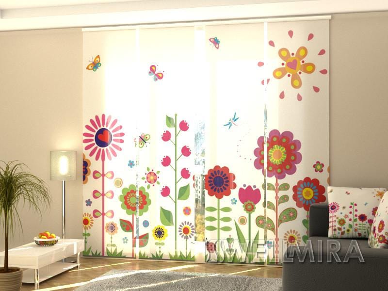 Paneļu aizkari (4 daļas) Curtains Flowers and Sun Home Trends