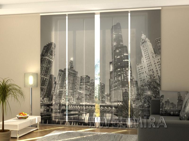 Paneļu aizkari (4 daļas) Curtains Grey City Screen / 140 / 40 Home Trends