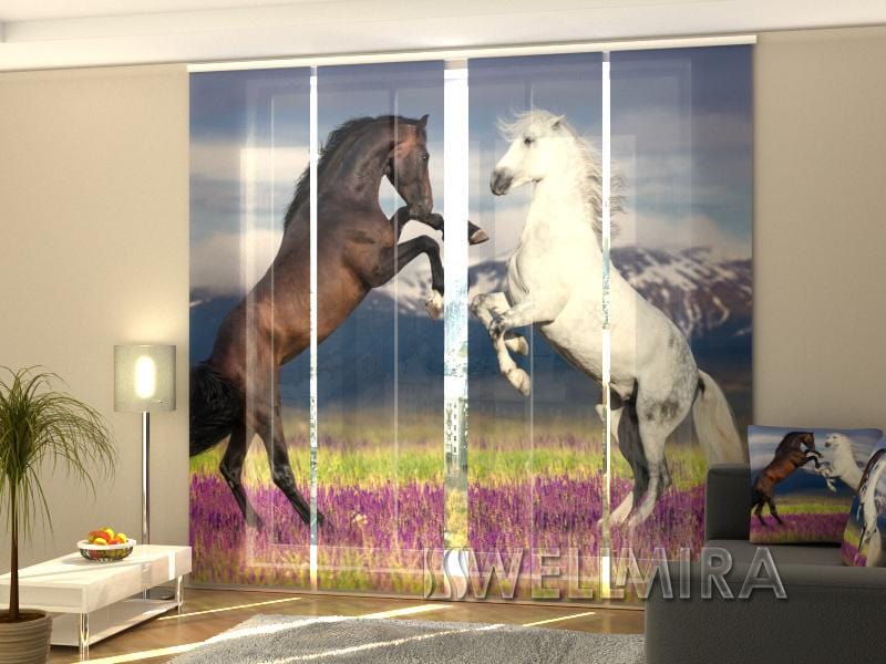 Paneļu aizkari (4 daļas) Curtains Horses on a Lavender field Home Trends