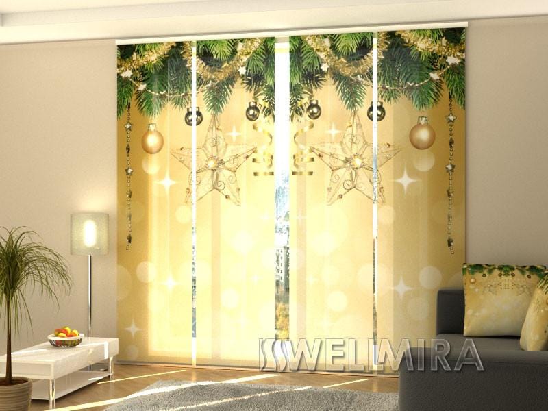 Paneļu aizkari (4 daļas) Curtains New Year's Shine Home Trends