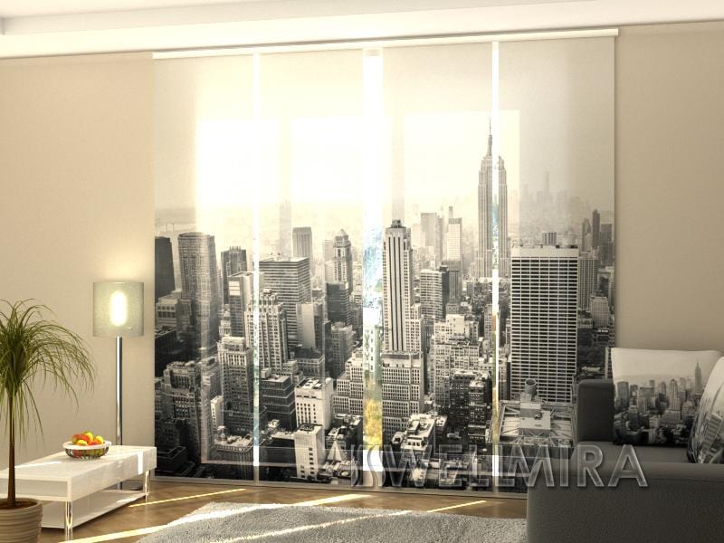 Paneļu aizkari (4 daļas) Curtains New York in Black and White Home Trends