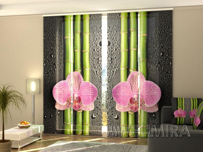 Paneļu aizkari (4 daļas) Curtains Orchids and Bamboo 2 Home Trends