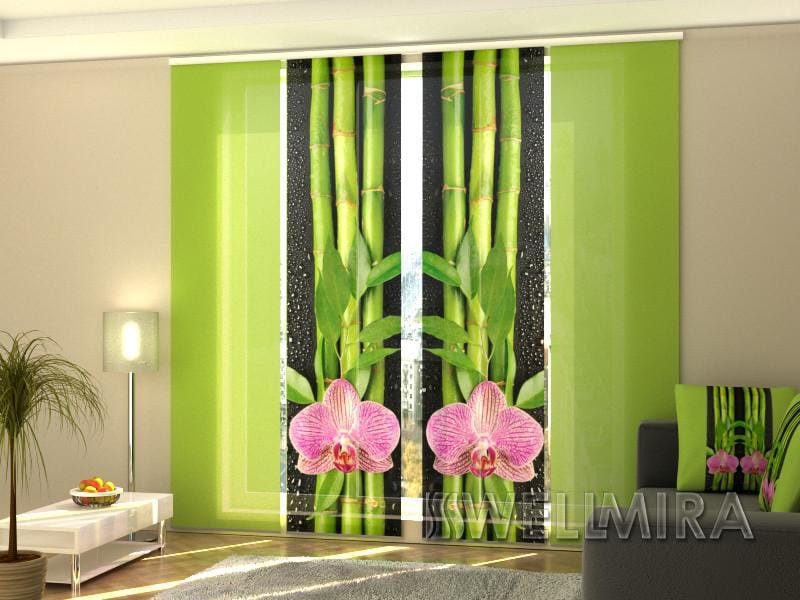 Paneļu aizkari (4 daļas) Curtains Orchids and Bamboo 3 Home Trends