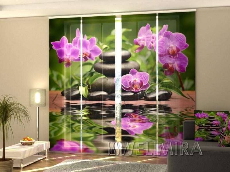 Paneļu aizkari (4 daļas) Curtains Orchids in the Garden Screen / 140 / 40 Home Trends