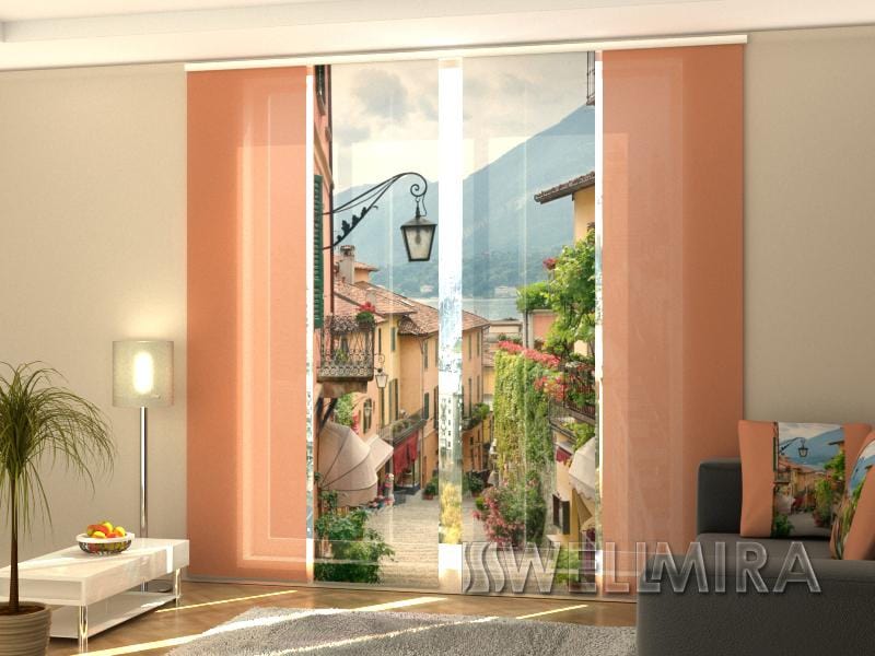 Paneļu aizkari (4 daļas) Curtains Picturesque town of Italy Home Trends