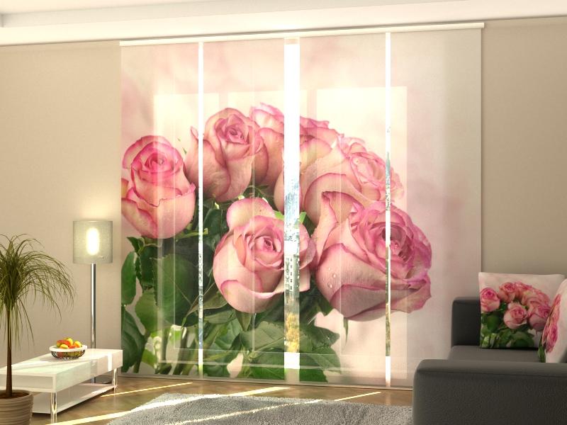 Paneļu aizkari (4 daļas) Curtains Pink Branch Screen / 140 / 40 Home Trends