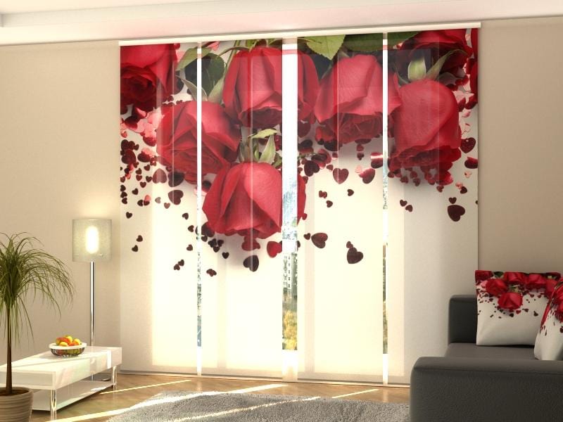 Paneļu aizkari (4 daļas) Curtains Roses and Hearts Screen / 140 / 40 Home Trends