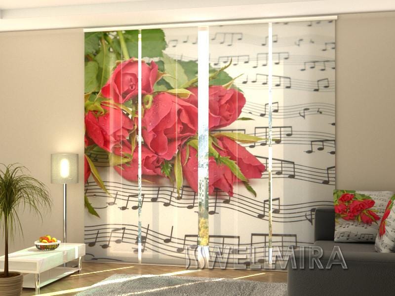 Paneļu aizkari (4 daļas) Curtains Roses and Notes Home Trends