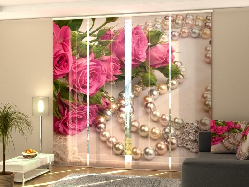 Paneļu aizkari (4 daļas) Curtains Roses and Pearls Screen / 140 / 40 Home Trends