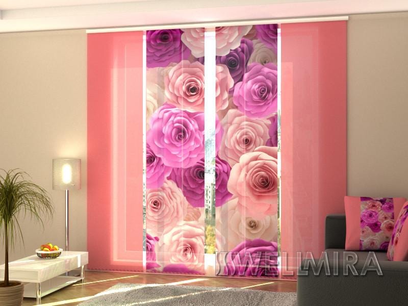 Paneļu aizkari (4 daļas) Curtains Roses Carolina Screen / 140 / 40 Home Trends