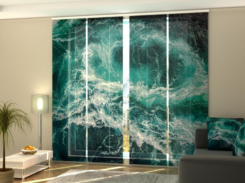 Paneļu aizkari (4 daļas) Curtains The Meeting of the River and the Sea Home Trends