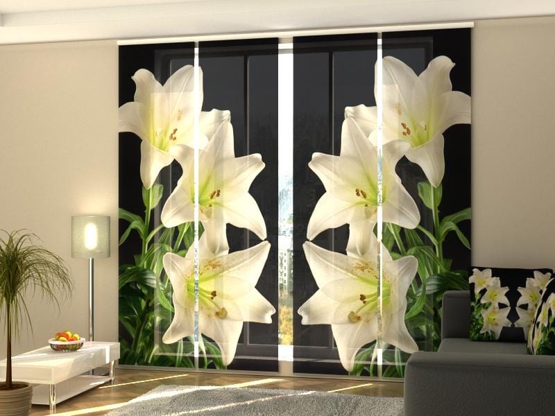 Paneļu aizkari (4 daļas) Curtains White Lilies 2 Screen / 140 / 40 Home Trends