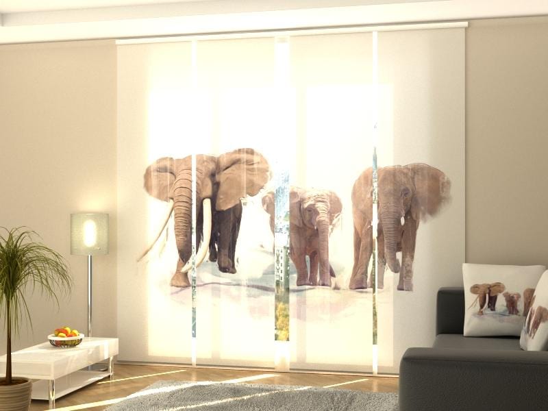 Paneļu aizkari (4 daļas) Elephant Family Home Trends