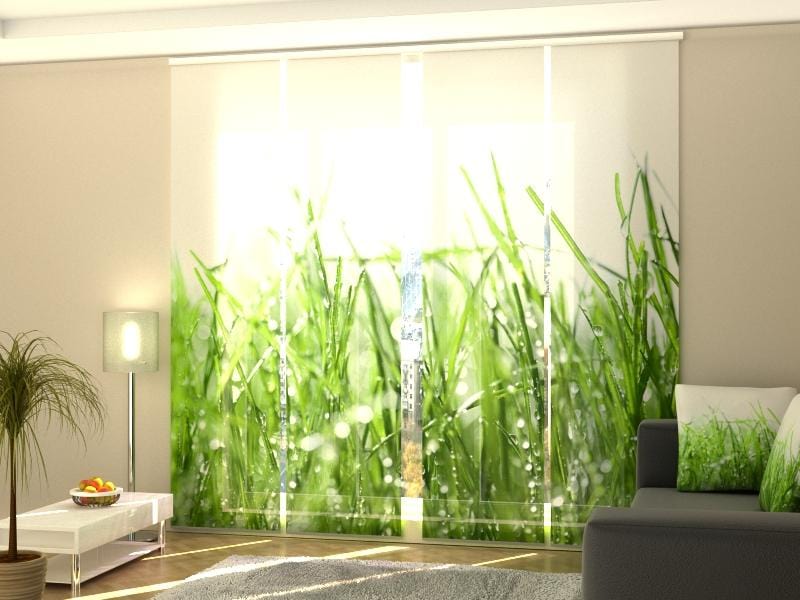 Paneļu aizkari (4 daļas) Fresh Green Grass Home Trends