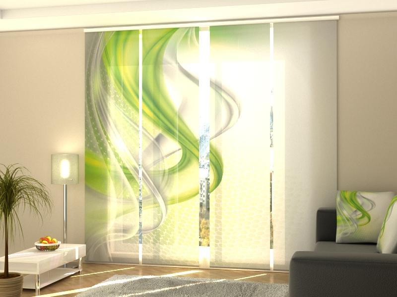 Paneļu aizkari (4 daļas) Green Abstraction Home Trends