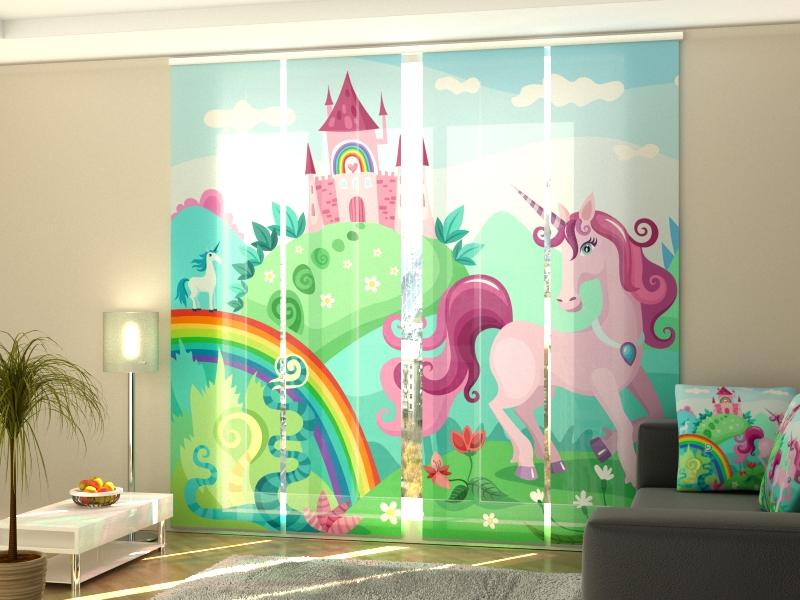 Paneļu aizkari (4 daļas) Magic Country and Unicorn Home Trends