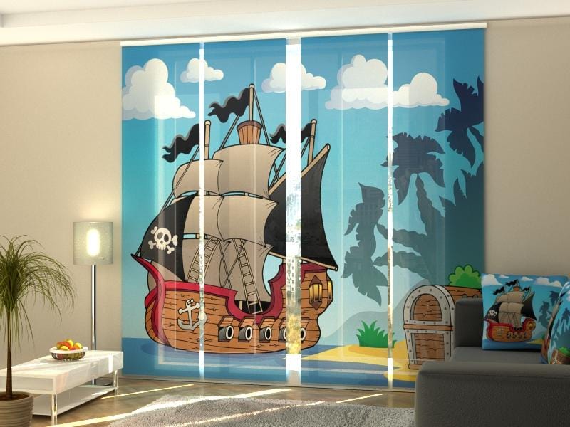 Paneļu aizkari (4 daļas) Pirate and Treasure 2 Home Trends