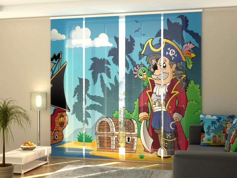 Paneļu aizkari (4 daļas) Pirate and Treasure Home Trends