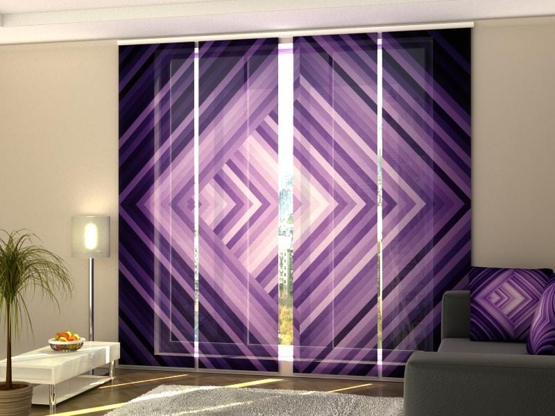 Paneļu aizkari (4 daļas) Purple Rhombs Home Trends