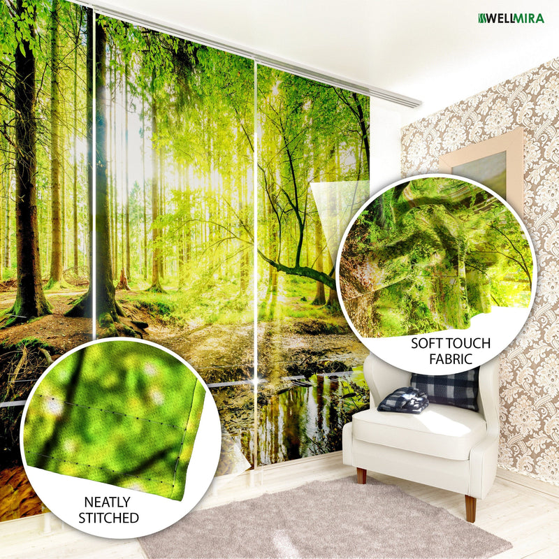 Paneļu aizkari (6 daļas) Forest at the Doorstep Home Trends