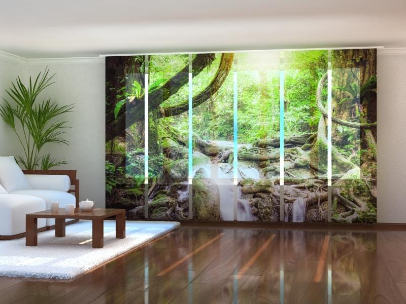 Paneļu aizkari (6 daļas) Manora Waterfall in Tropical Jungle Home Trends