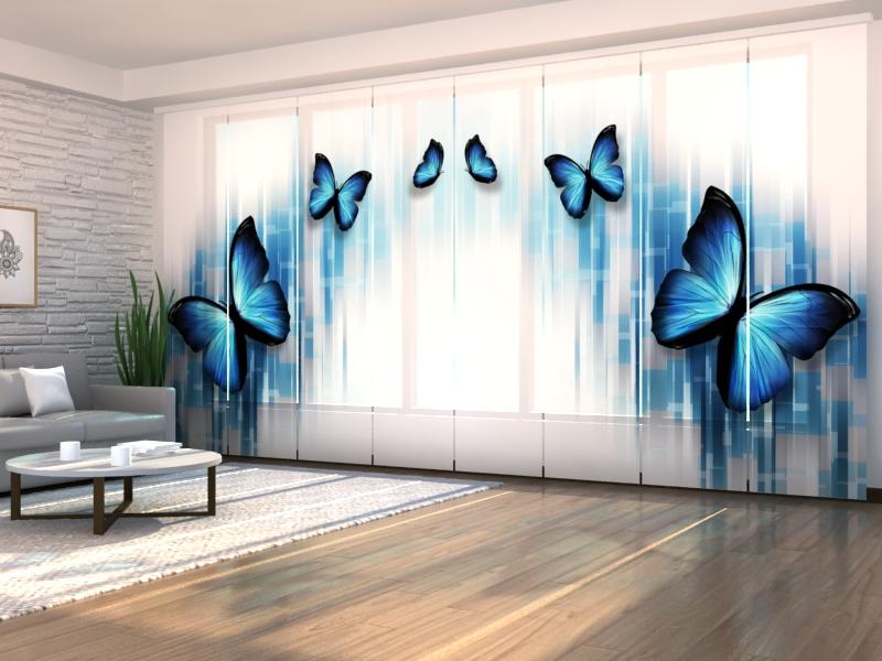 Paneļu aizkari (8 daļas) Blue Butterflies Home Trends