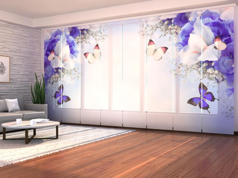 Paneļu aizkari (8 daļas) Blue Irises Home Trends