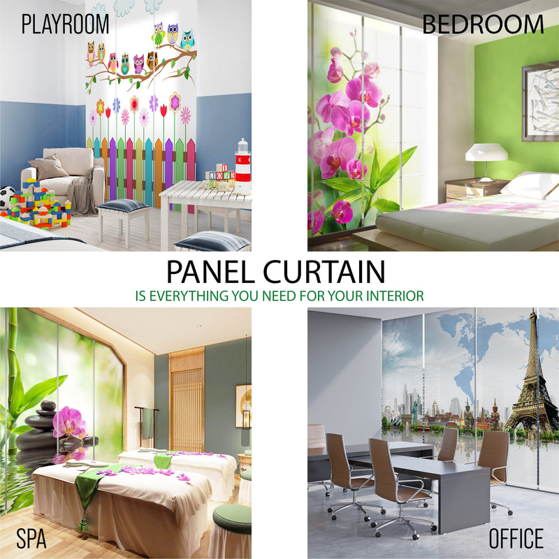 Paneļu aizkari (8 daļas) Colorful Lilies on Wood Home Trends