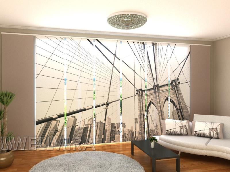 Paneļu aizkari (8 daļas) Gray Brooklyn Bridge Home Trends