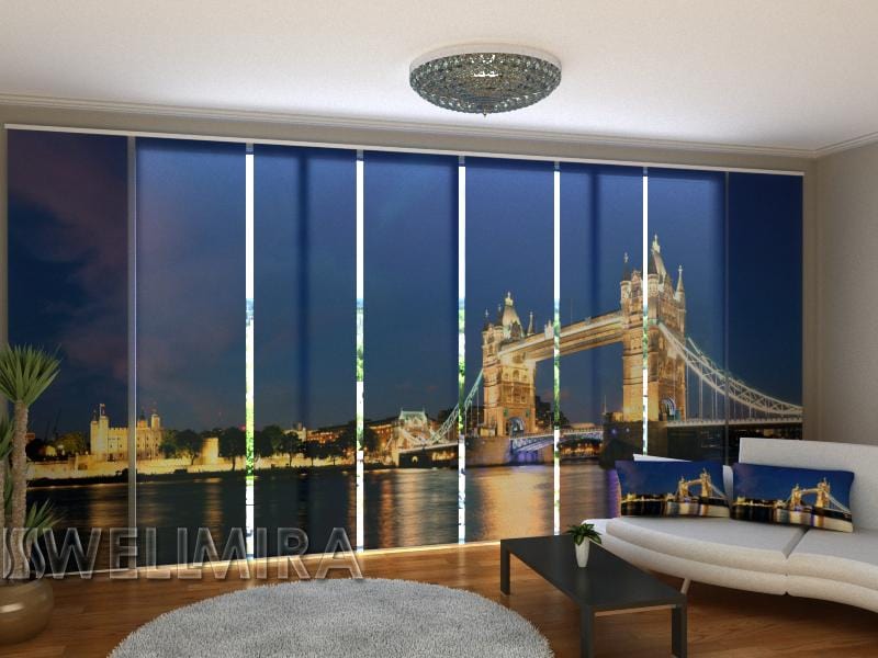 Paneļu aizkari (8 daļas) Tower Bridge  at night Home Trends