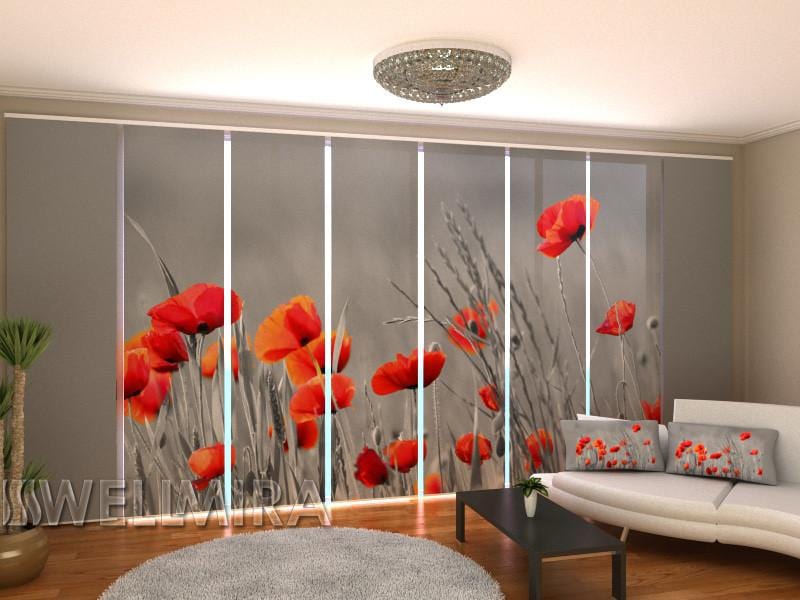 Paneļu aizkari (8 daļas) Wild Poppies Home Trends