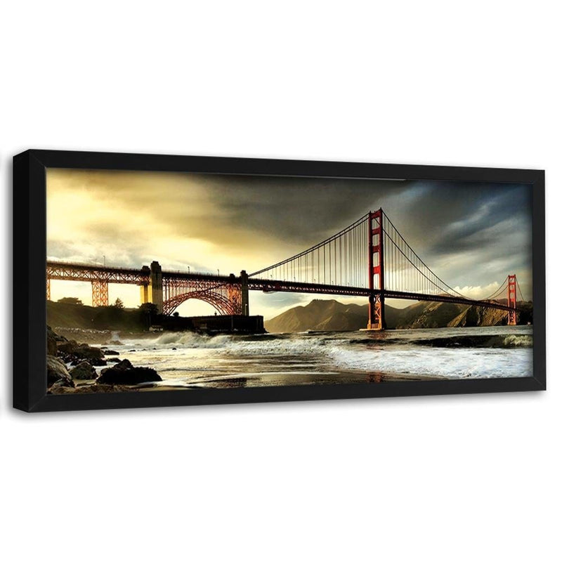 Picture in black frame PANORAMA, Brooklyn Bridge 2  Home Trends