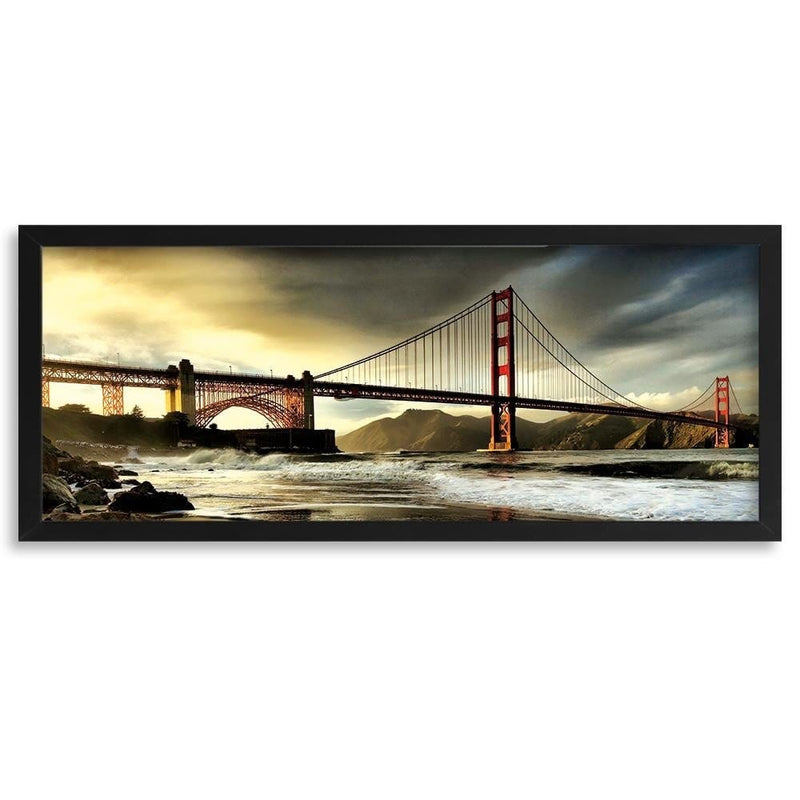 Picture in black frame PANORAMA, Brooklyn Bridge 2  Home Trends