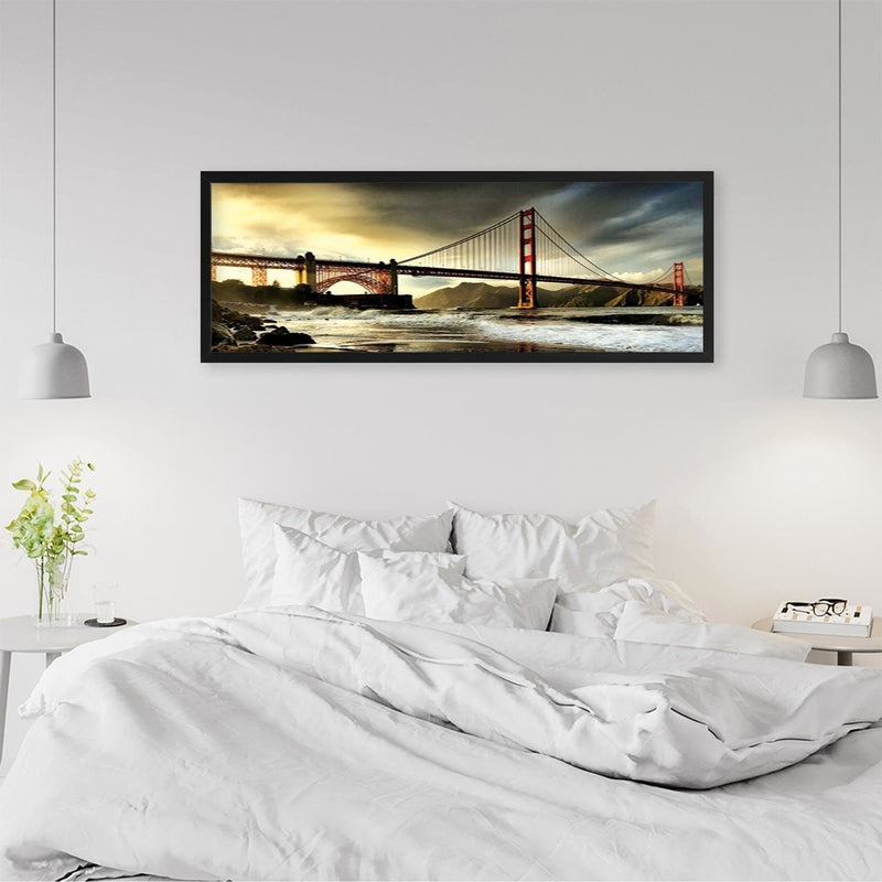 Picture in black frame PANORAMA, Brooklyn Bridge 2  Home Trends