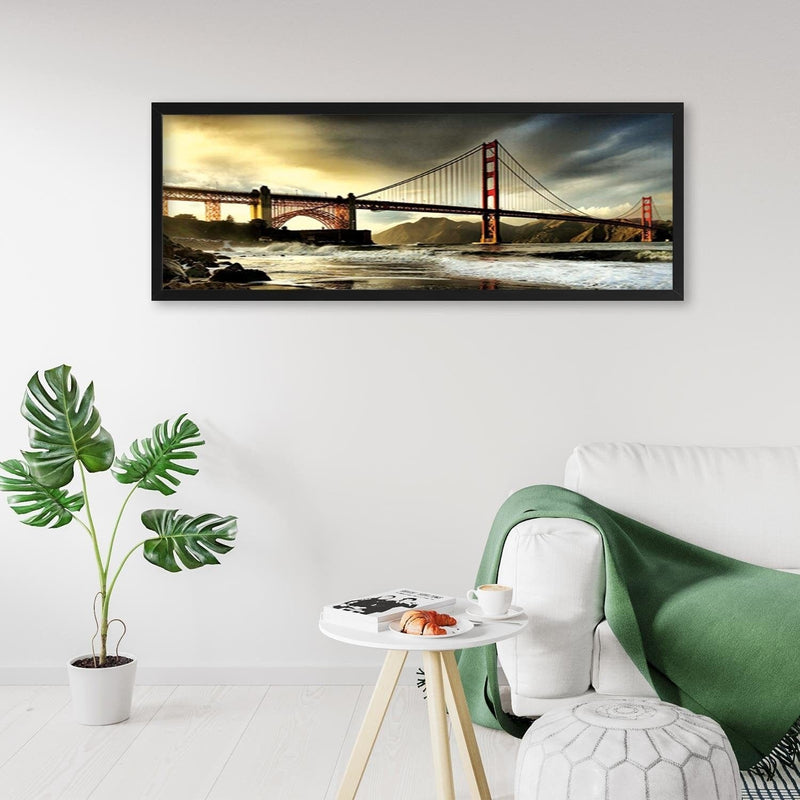 Picture in black frame PANORAMA, Brooklyn Bridge 2  Home Trends